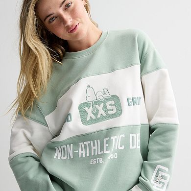 Juniors' Peanuts Snoopy Good Grief Fleece Graphic Crewneck Sweatshirt