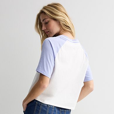 Juniors' Kuromi Boxy V-Neck Short Sleeve Tee