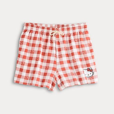 Juniors' Hello Kitty Gingham Fleece Shorts