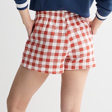 Juniors' Hello Kitty Gingham Fleece Shorts