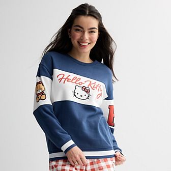 Juniors' Hello Kitty Fleece Graphic Crewneck Sweatshirt