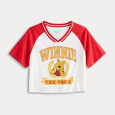 Disney's Winnie the Pooh Juniors' Boxy V-Neck Graphic Tee