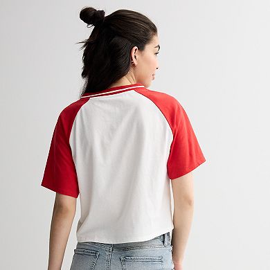 Disney's Winnie the Pooh Juniors' Boxy V-Neck Graphic Tee