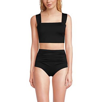 Women's Lands' End D-Cup Square Neck Tankini Swim Top