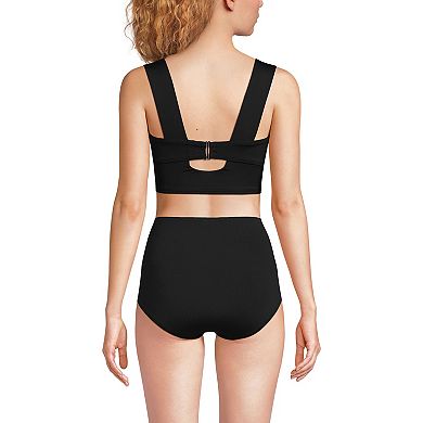 Women's Lands' End D-Cup Square Neck Tankini Swim Top
