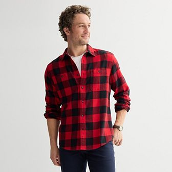 Men's Sonoma Goods For Life® Long Sleeve Brushed Flannel Shirt