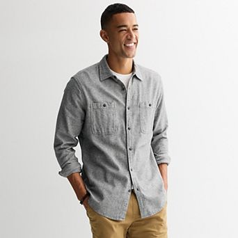 Men's Sonoma Goods For Life® Long Sleeve Brushed Flannel Shirt