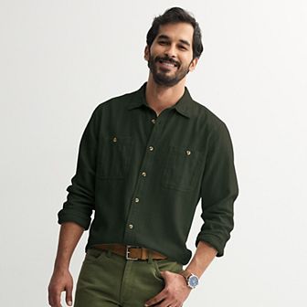 Men's Sonoma Goods For Life® Long Sleeve Brushed Flannel Shirt