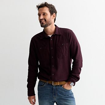 Men's Sonoma Goods For Life® Long Sleeve Brushed Flannel Shirt
