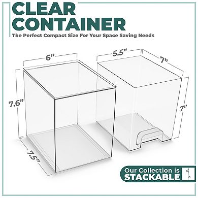 Sorbus 2 Pack Clear Pull-Out Drawer Organizers (7.6" Tall)