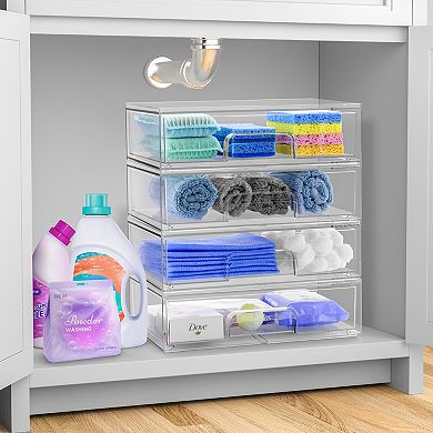 Sorbus 2 Pack Clear Pull-Out Drawer Organizers (12.1" Wide)