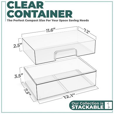 Sorbus 2 Pack Clear Pull-Out Drawer Organizers (12.1" Wide)