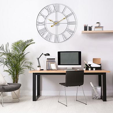 Sorbus 24" Oversized Metal Decorative Analog Round Wall Clock
