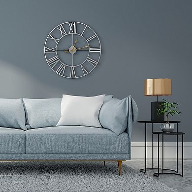 Sorbus 24" Oversized Metal Decorative Analog Round Wall Clock
