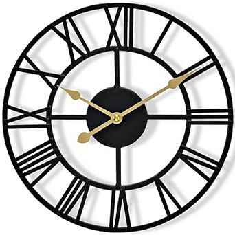 Sorbus 24" Oversized Metal Decorative Analog Round Wall Clock