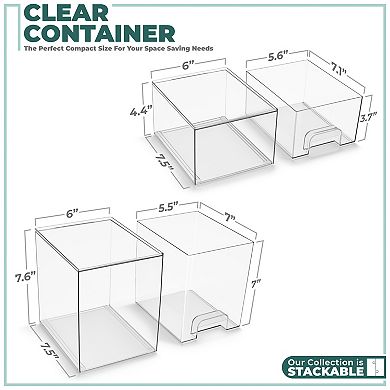 Sorbus 2 Piece (7.6" and 4.4" Tall) Makeup Organizer Case with Pull-Out Drawers