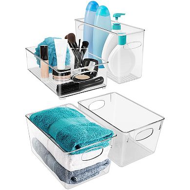 Sorbus 4-Piece Clear Plastic Container Bins