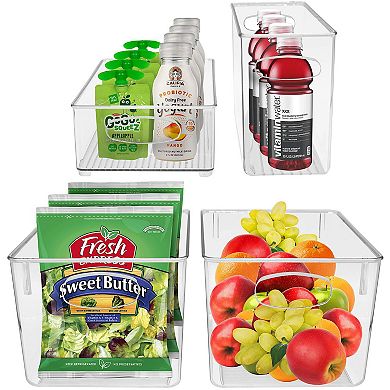 Sorbus 4-Piece Clear Plastic Container Bins