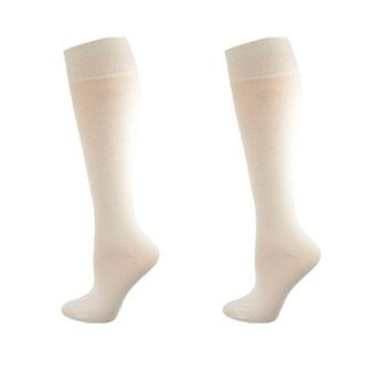 Classic Flat Knit Rayon Knee Hi Socks 2 pair Pack