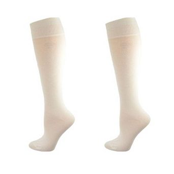 Classic Flat Knit Rayon Knee Hi Socks 2 pair Pack