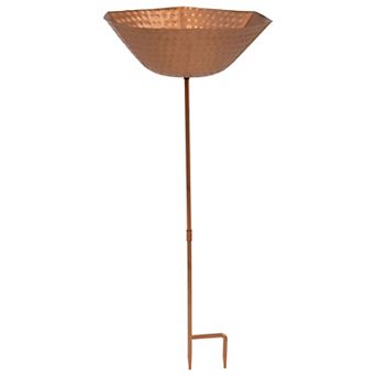 Sunnydaze Staked Metal Bird Bath with UV-Resistant Copper Finish - 34"