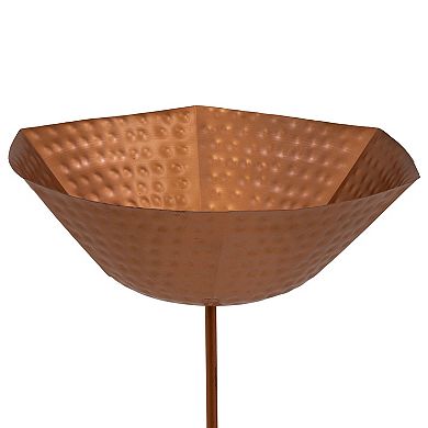 Sunnydaze Staked Metal Bird Bath with UV-Resistant Copper Finish - 34"