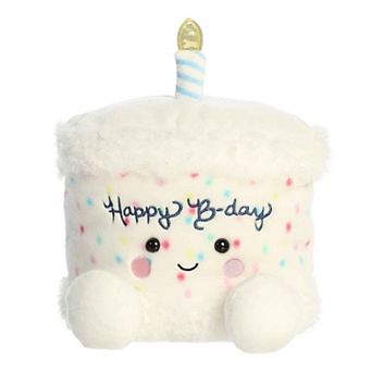 Aurora Large White Palm Pals Party Sized 13" Happy B'Day Cake Adorable Stuffed Animal