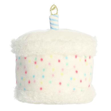Aurora Large White Palm Pals Party Sized 13" Happy B'Day Cake Adorable Stuffed Animal