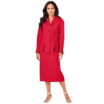 Roaman's Women's Plus Size Plus Size Long Sleeve Shawl-Collar Jacket & Sheath Skirt Set 2 pc