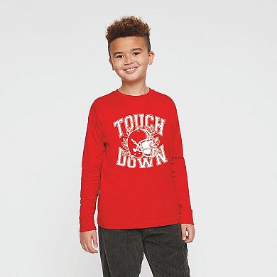 Touchdown Helmet Youth Long Sleeve Graphic Tee