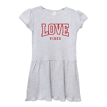 Love Vibes Varsity Toddler Girl Dress