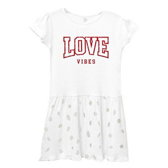 Love Vibes Varsity Toddler Girl Dress