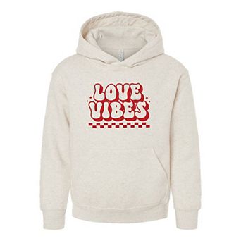 Love Vibes Checkered Youth Graphic Hoodie