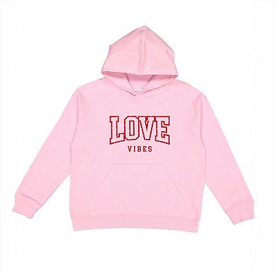 Love Vibes Varsity Youth Graphic Hoodie