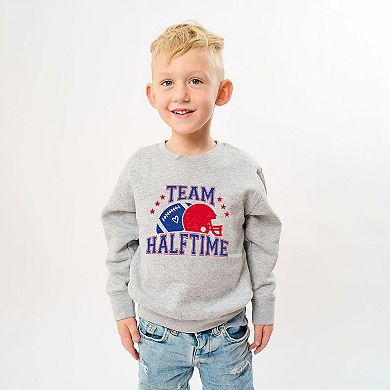 Team Halftime Distressed - Blue Toddler Graphic Sweatshirt