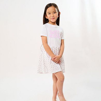 Sweetheart Raised Print Toddler Girl Dress