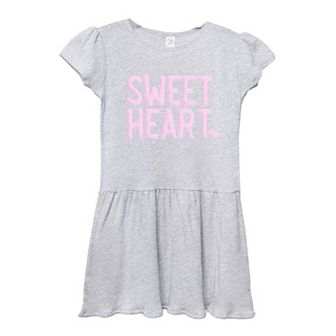 Sweetheart Raised Print Toddler Girl Dress