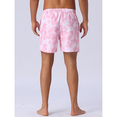 Men's Casual Vocation Drawstring Elastic Waist Tie Dye Hawaiian Board Shorts
