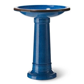 Glitzhome 21.5"H Faux Ceramic Tall Pedestal Birdbath