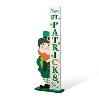 Glitzhome 36"H St. Patrick's Leprechaun HAPPY ST.PATRICK’S DAY Porch Decor