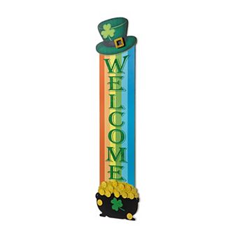 Glitzhome 42"H St.Patrick's Handcrafted Wooden Rainbow of Gold Porch Decor