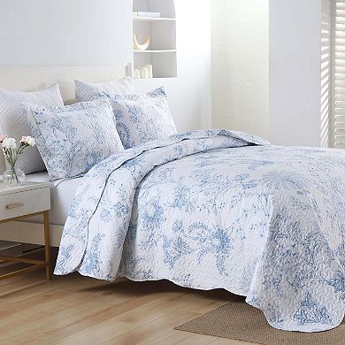 Marcielo 3 Piece Printed Floral Quilt Set Lightweight Bedspread Set