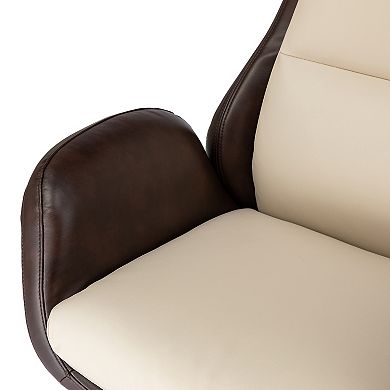 Glitzhome Mid-Century Modern Adjustable Swivel High Back Office Chair