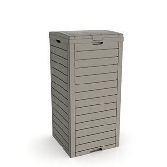 31 Gallon Outdoor Hideaway Trash Can Resin Outside Trash