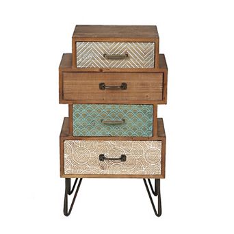 LuxenHome 4-Drawer Wood Nightstand and End Table