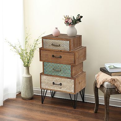 LuxenHome 4-Drawer Wood Nightstand and End Table