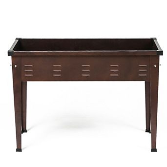 LuxenHome 39.57" W Brown Metal Rectangular Raised Garden Planter
