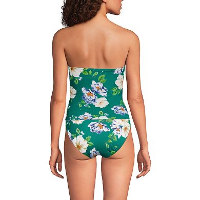 Women's Lands' End Long Torso U-Wire Bandeau Swim Top