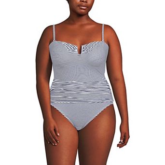 Plus Size Lands' End Slender U-Wire Multiway Swim Top