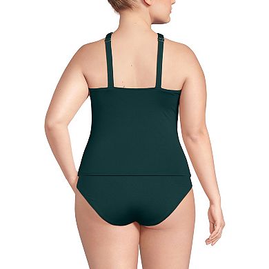 Plus Size Lands' End Criss Cross Halter Tankini Swim Top